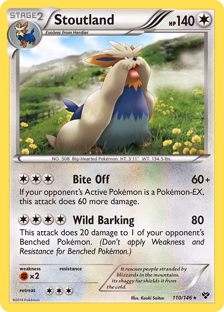 Stoutland Pokemon card (110/146, XY)