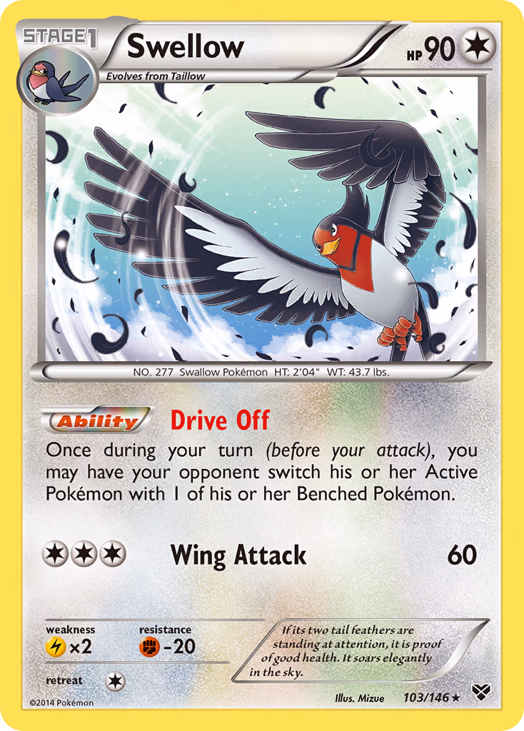 Swellow Pokemon card (103/146, XY)