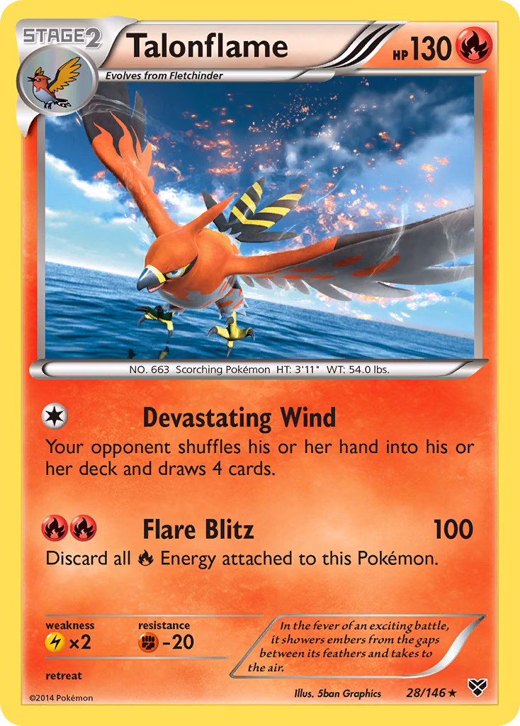Talonflame Pokemon card (28/146, XY)