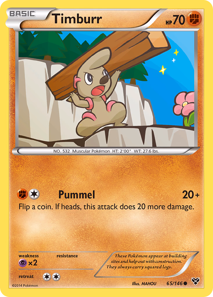 Timburr Pokemon card (65/146, XY)