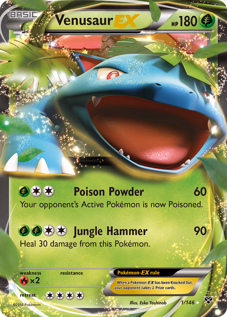 Venusaur-EX Pokemon card (1/146, XY)