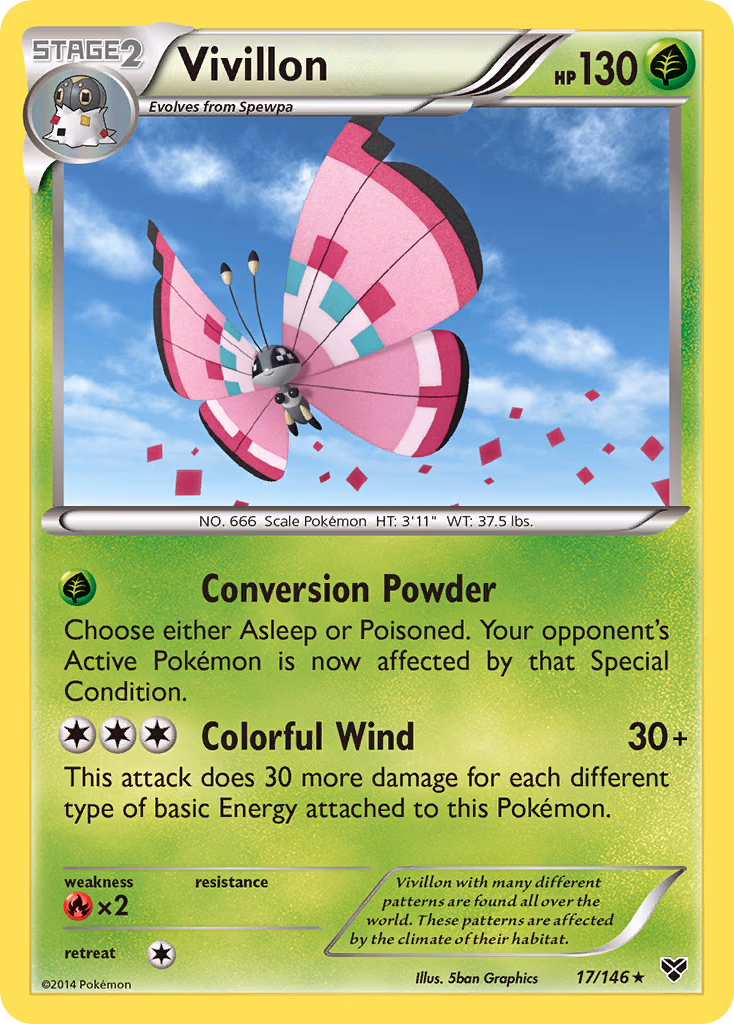 Vivillon Pokemon card (17/146, XY)