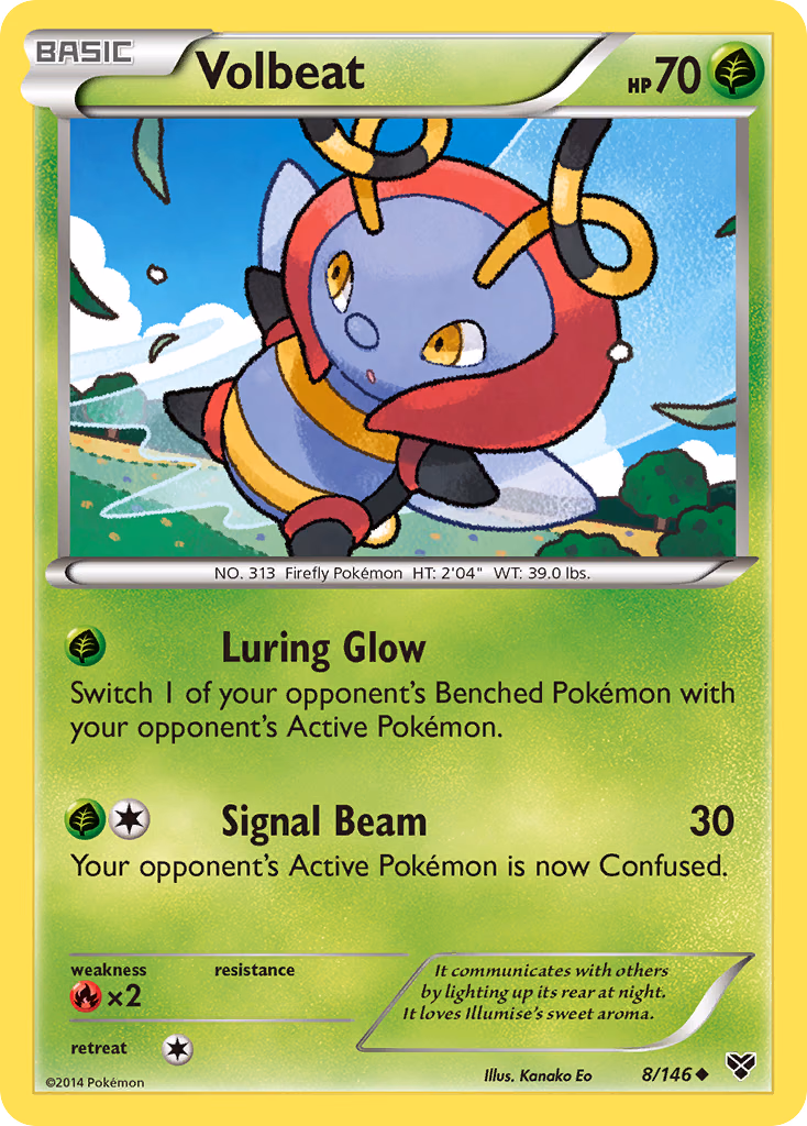 Volbeat Pokemon card (8/146, XY)