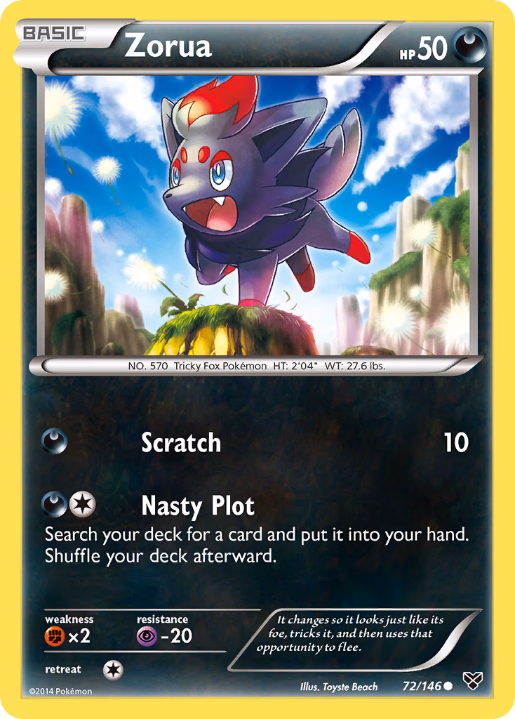 Zorua Pokemon card (72/146, XY)