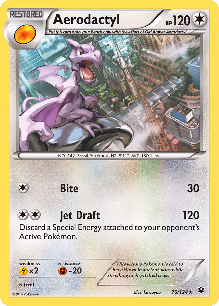 Aerodactyl Pokemon card (76/124, Fates Collide)