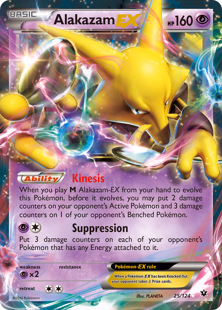 Alakazam-EX Pokemon card (25/124, Fates Collide)