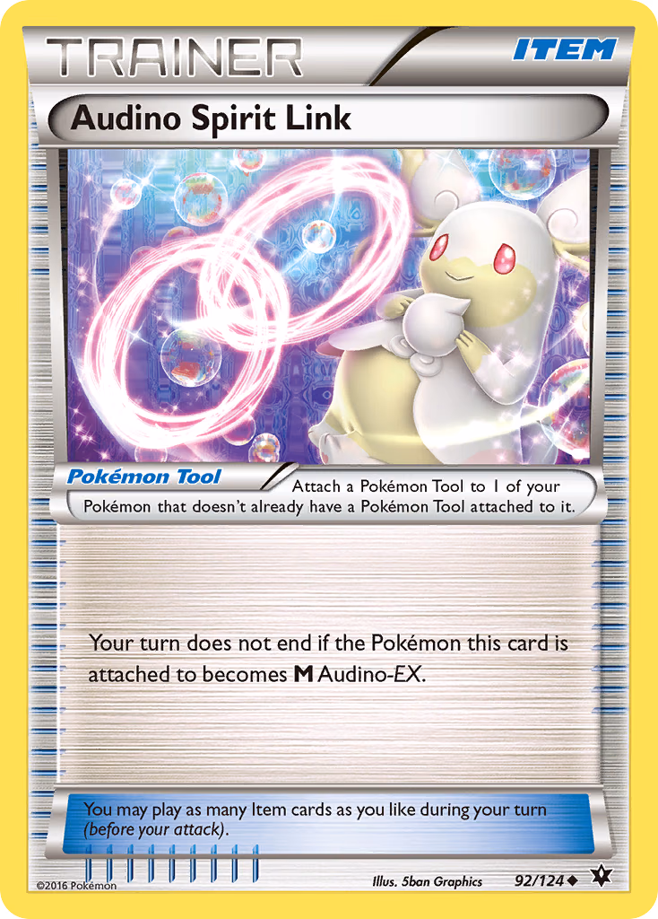 Audino Spirit Link Pokemon card (92/124, Fates Collide)