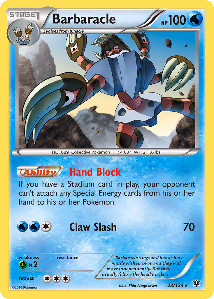 Barbaracle Pokemon card (23/124, Fates Collide)