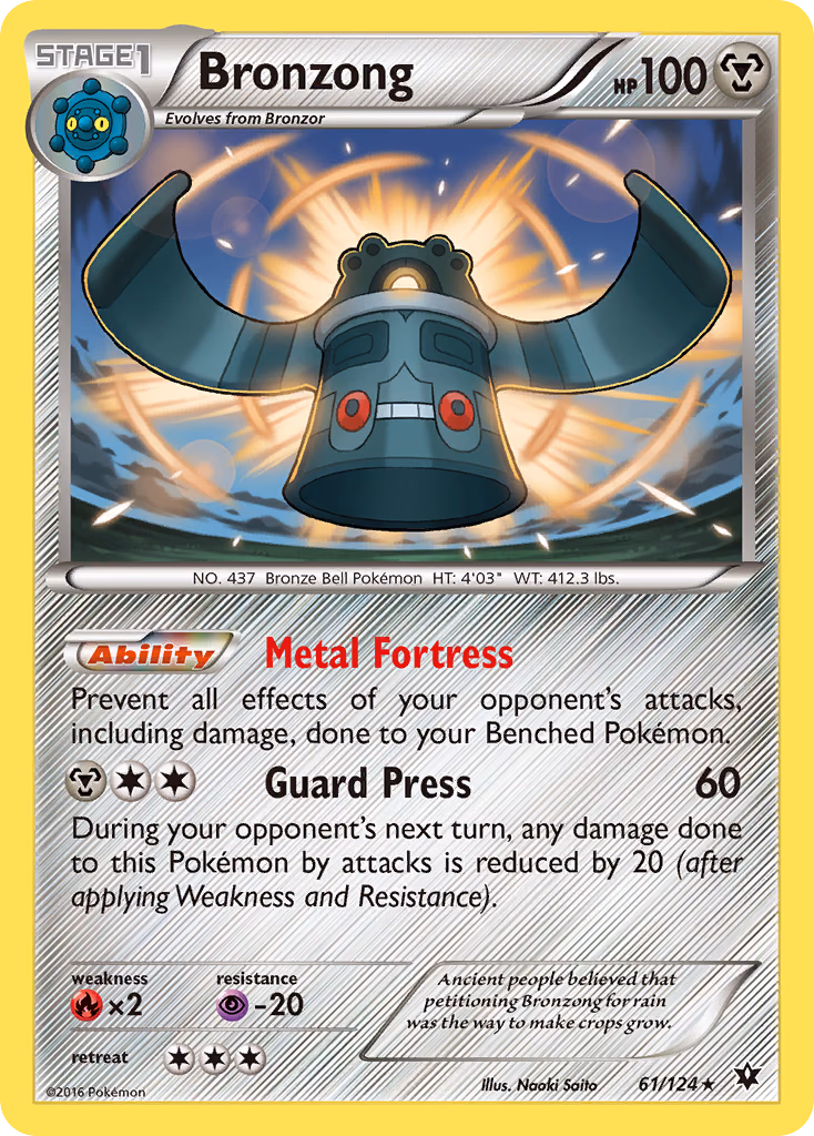 Bronzong Pokemon card (61/124, Fates Collide)