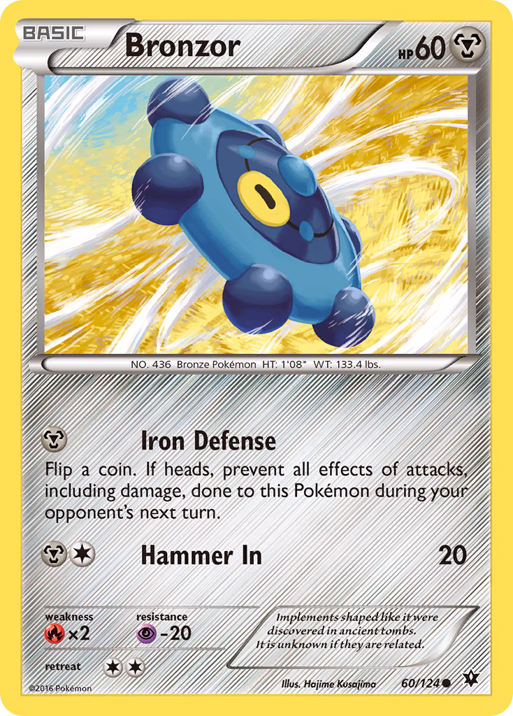 Bronzor Pokemon card (60/124, Fates Collide)