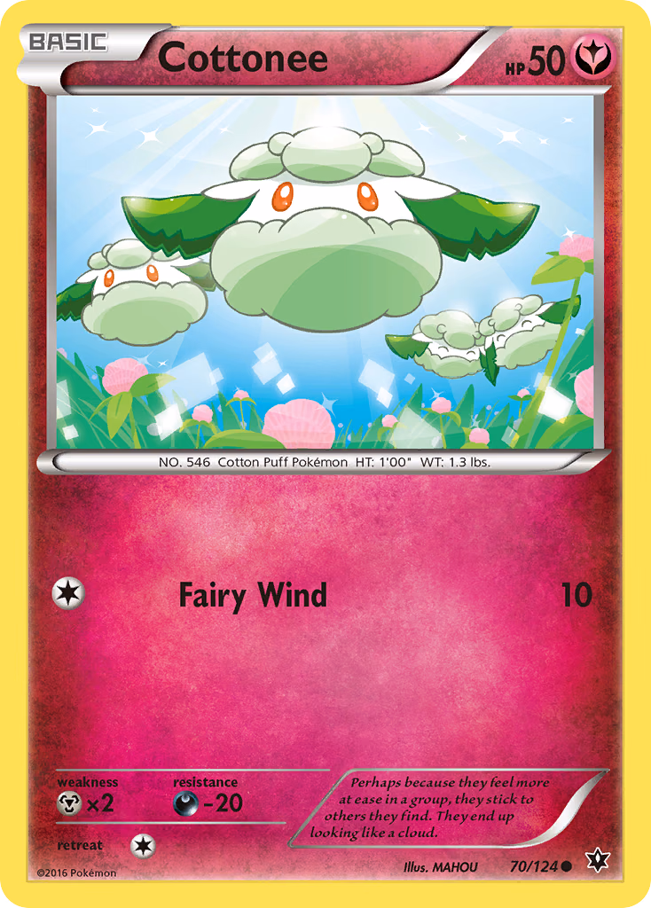 Cottonee Pokemon card (70/124, Fates Collide)