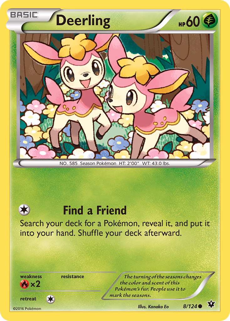 Deerling Pokemon card (8/124, Fates Collide)