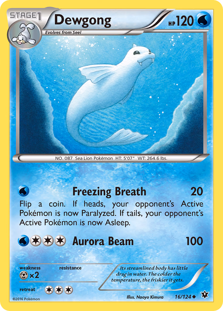 Dewgong Pokemon card (16/124, Fates Collide)