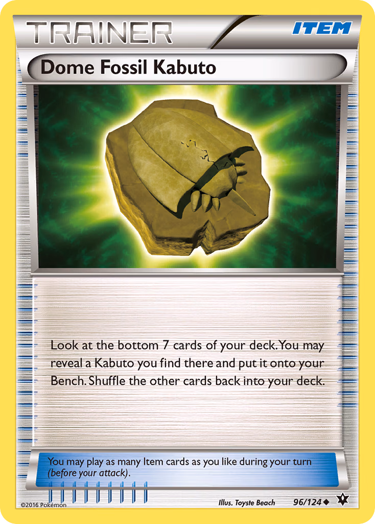 Dome Fossil Kabuto Pokemon card (96/124, Fates Collide)