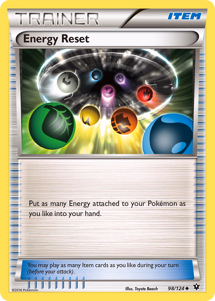 Energy Reset Pokemon card (98/124, Fates Collide)