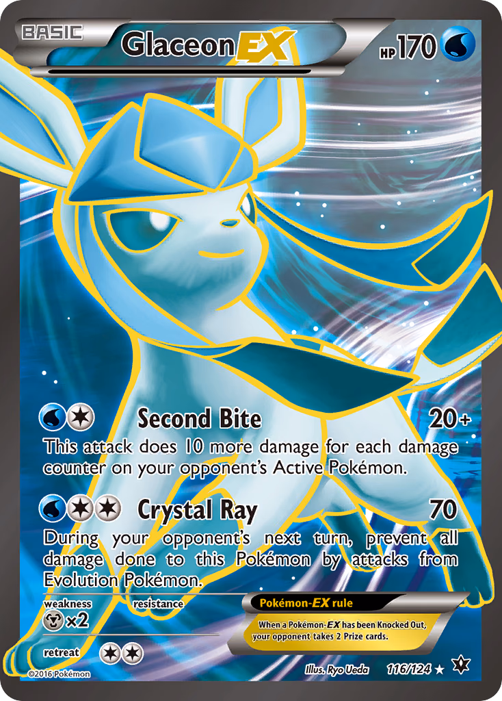 Glaceon-EX Pokemon card (116/124, Fates Collide)