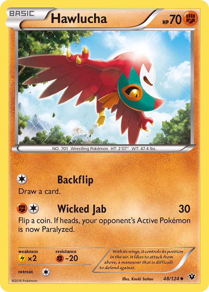 Hawlucha Pokemon card (48/124, Fates Collide)