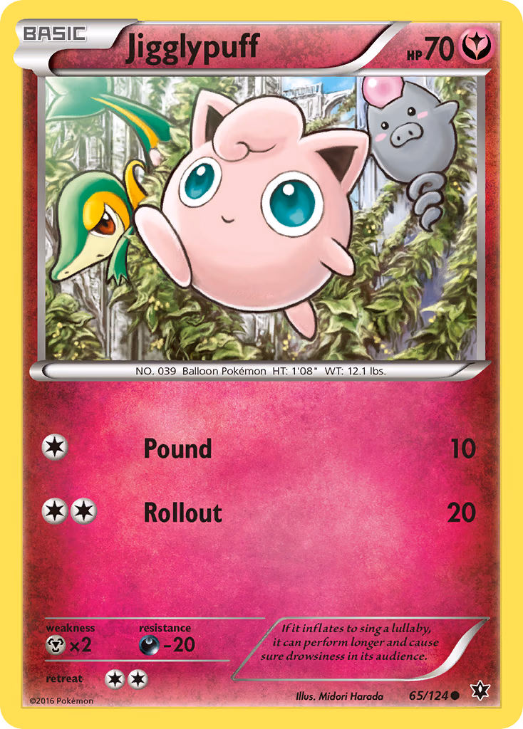 Jigglypuff Pokemon card (65/124, Fates Collide)