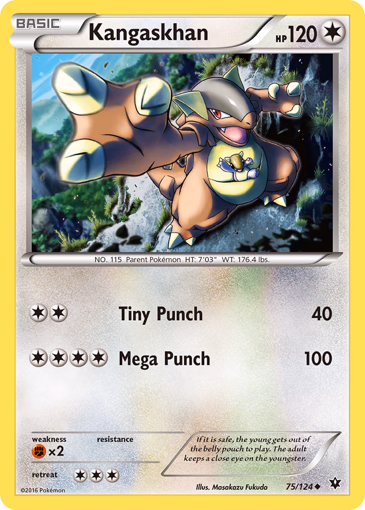 Kangaskhan Pokemon card (75/124, Fates Collide)