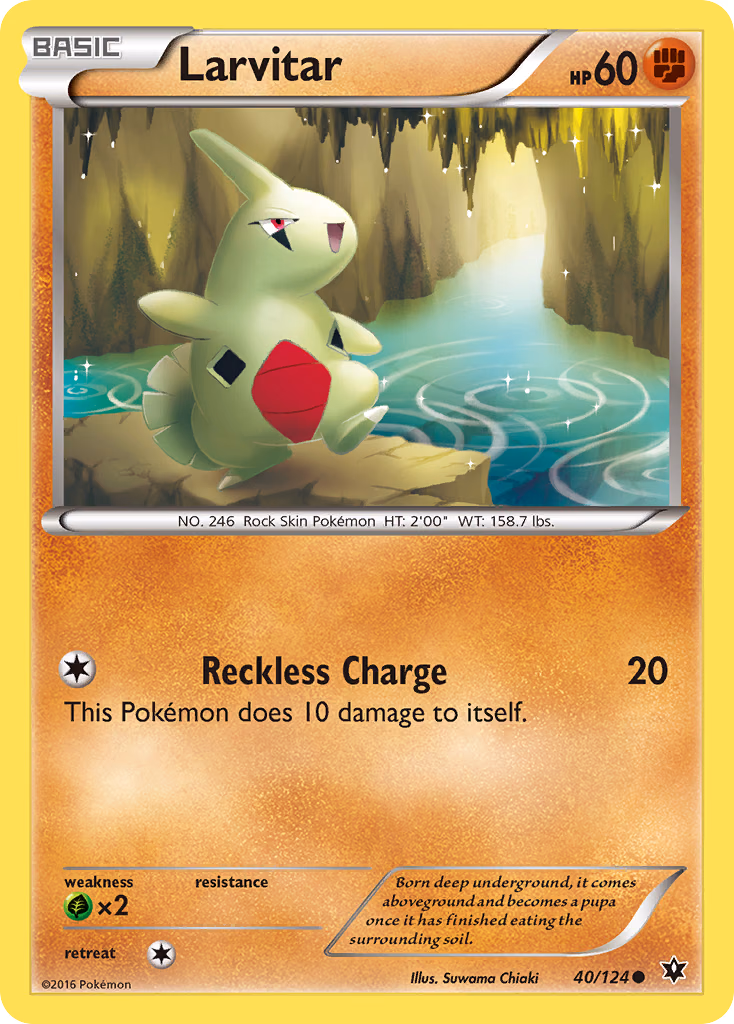 Larvitar Pokemon card (40/124, Fates Collide)