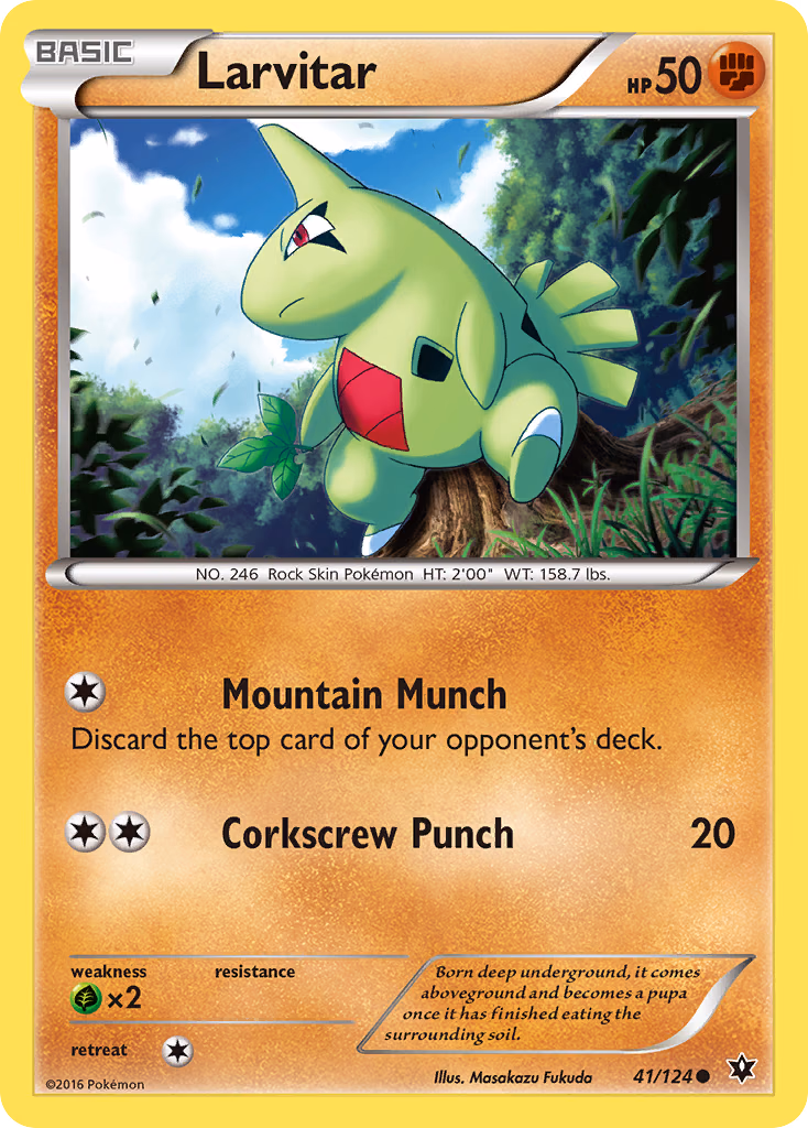 Larvitar Pokemon card (41/124, Fates Collide)