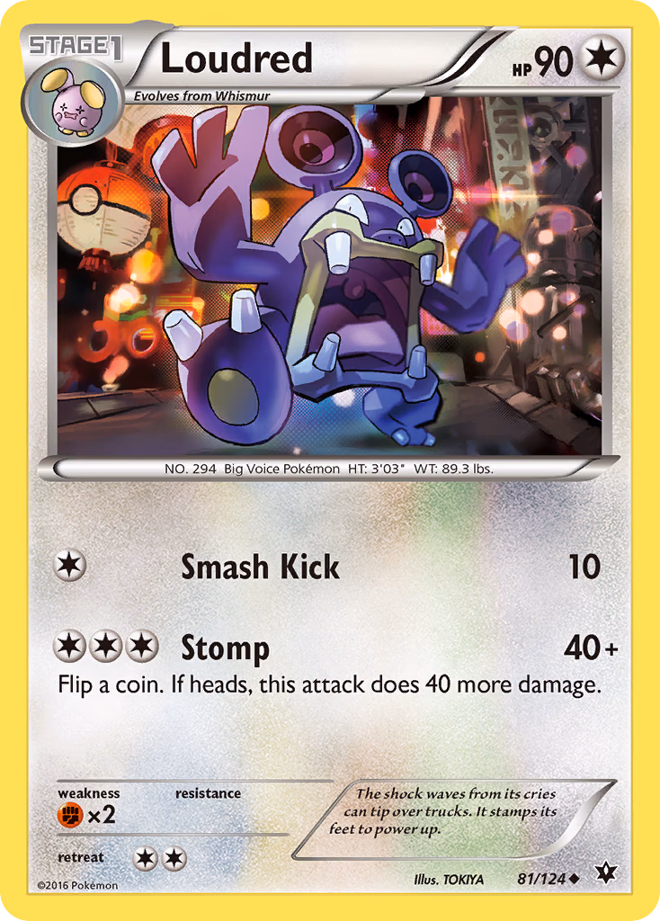 Loudred Pokemon card (81/124, Fates Collide)