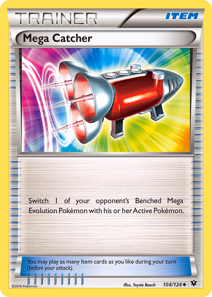 Mega Catcher Pokemon card (104/124, Fates Collide)