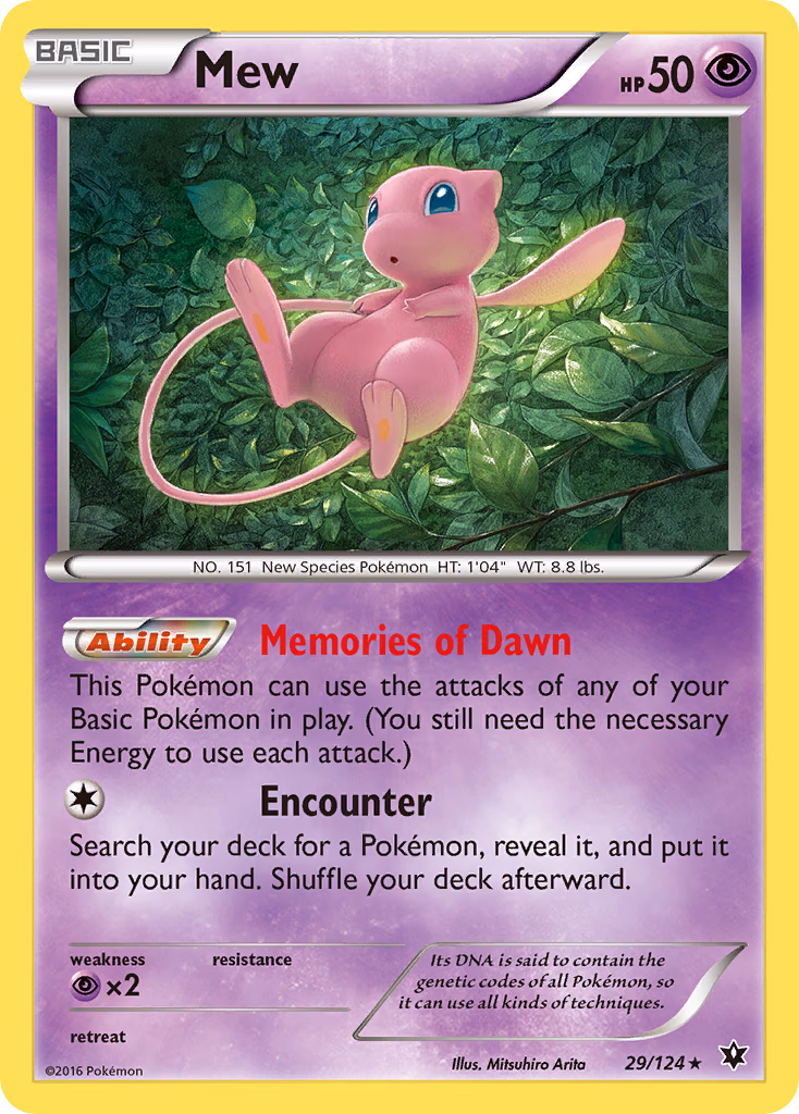 Mew Pokemon card (29/124, Fates Collide)