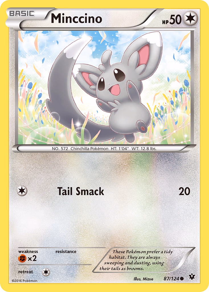 Minccino Pokemon card (87/124, Fates Collide)
