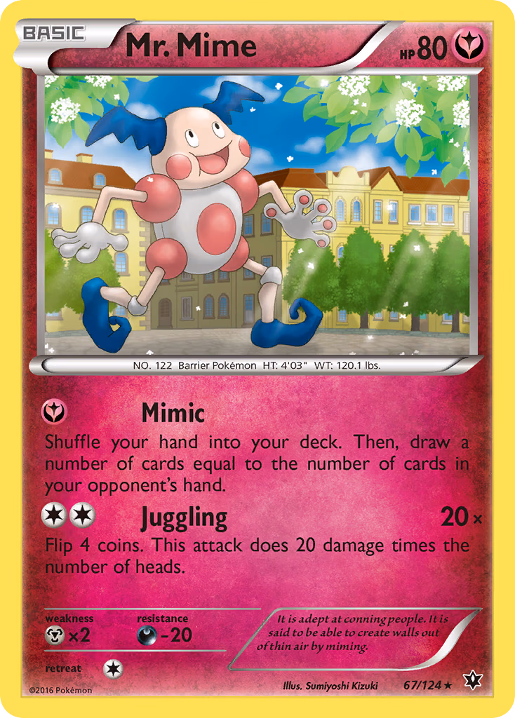 Mr. Mime Pokemon card (67/124, Fates Collide)