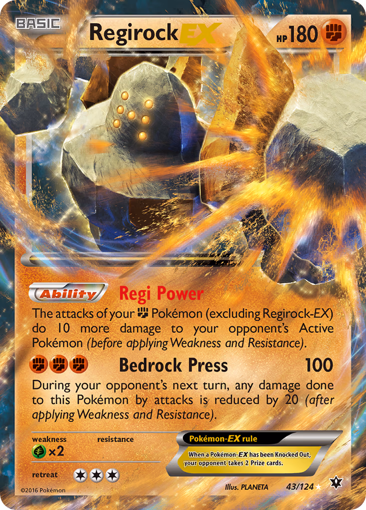 Regirock-EX Pokemon card (43/124, Fates Collide)