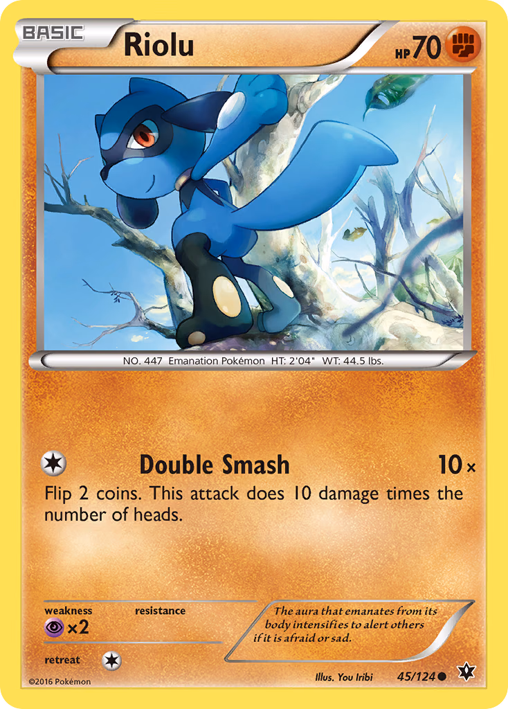 Riolu Pokemon card (45/124, Fates Collide)