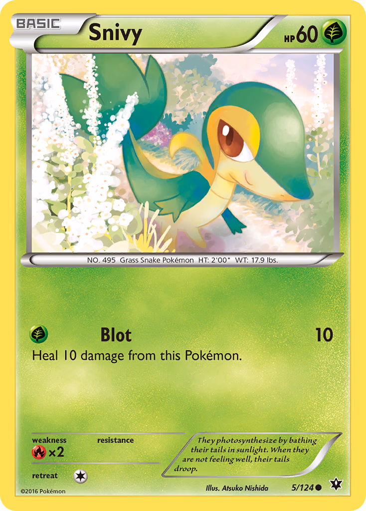 Snivy Pokemon card (5/124, Fates Collide)