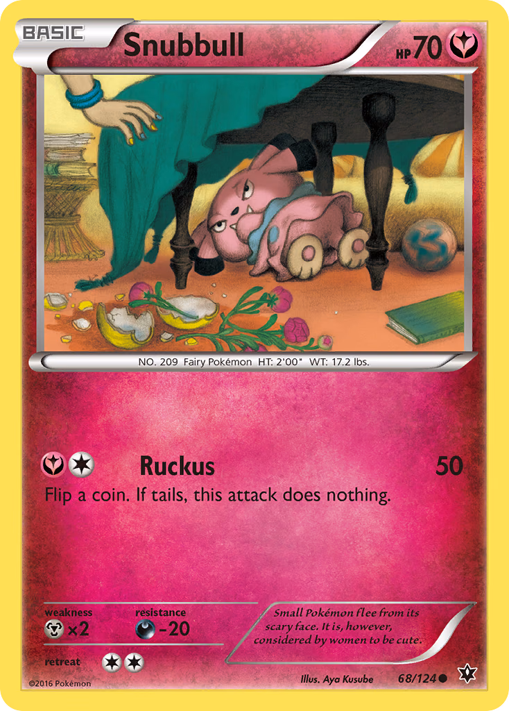 Snubbull Pokemon card (68/124, Fates Collide)