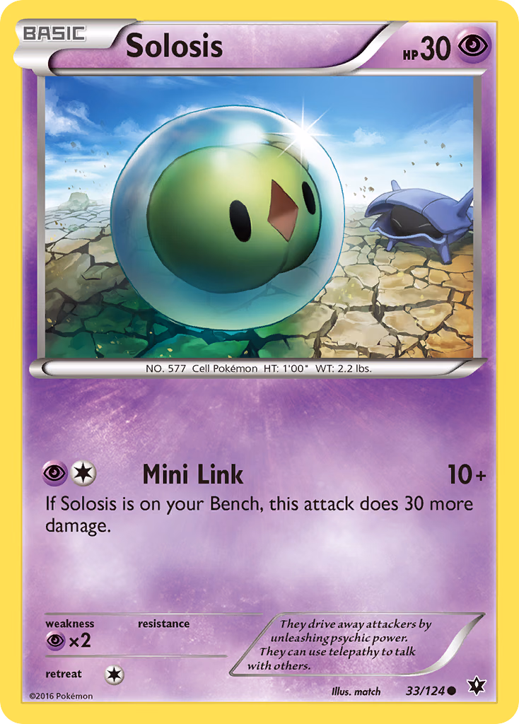 Solosis Pokemon card (33/124, Fates Collide)