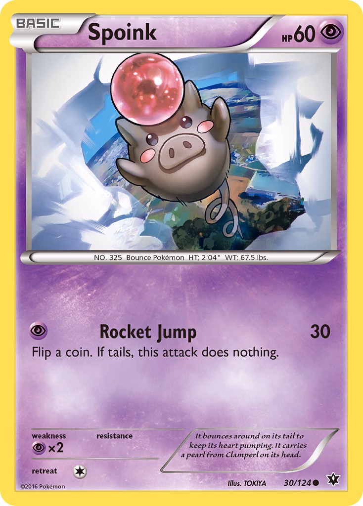 Spoink Pokemon card (30/124, Fates Collide)