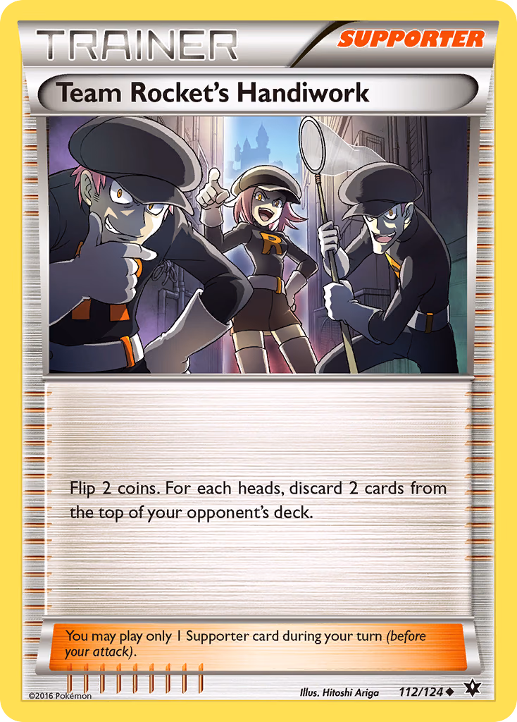 Team Rocket's Handiwork Pokemon card (112/124, Fates Collide)