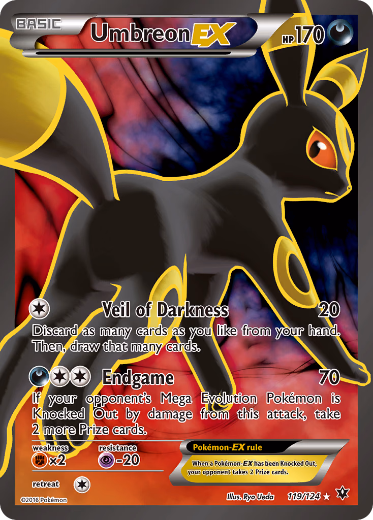 Umbreon-EX Pokemon card (119/124, Fates Collide)