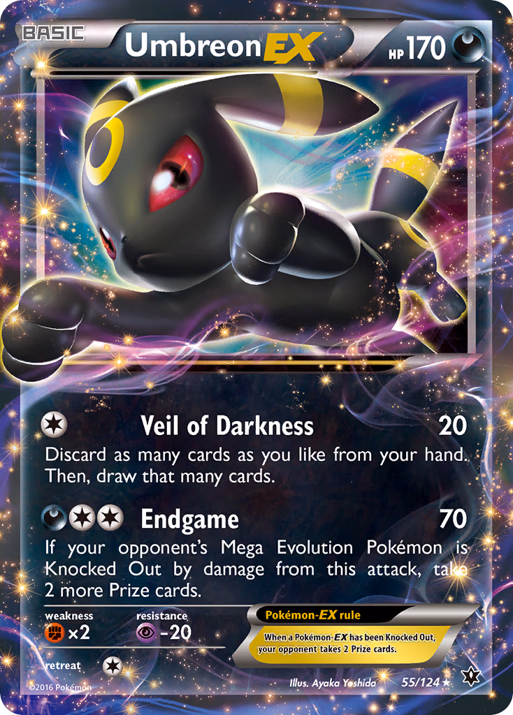 Umbreon-EX Pokemon card (55/124, Fates Collide)
