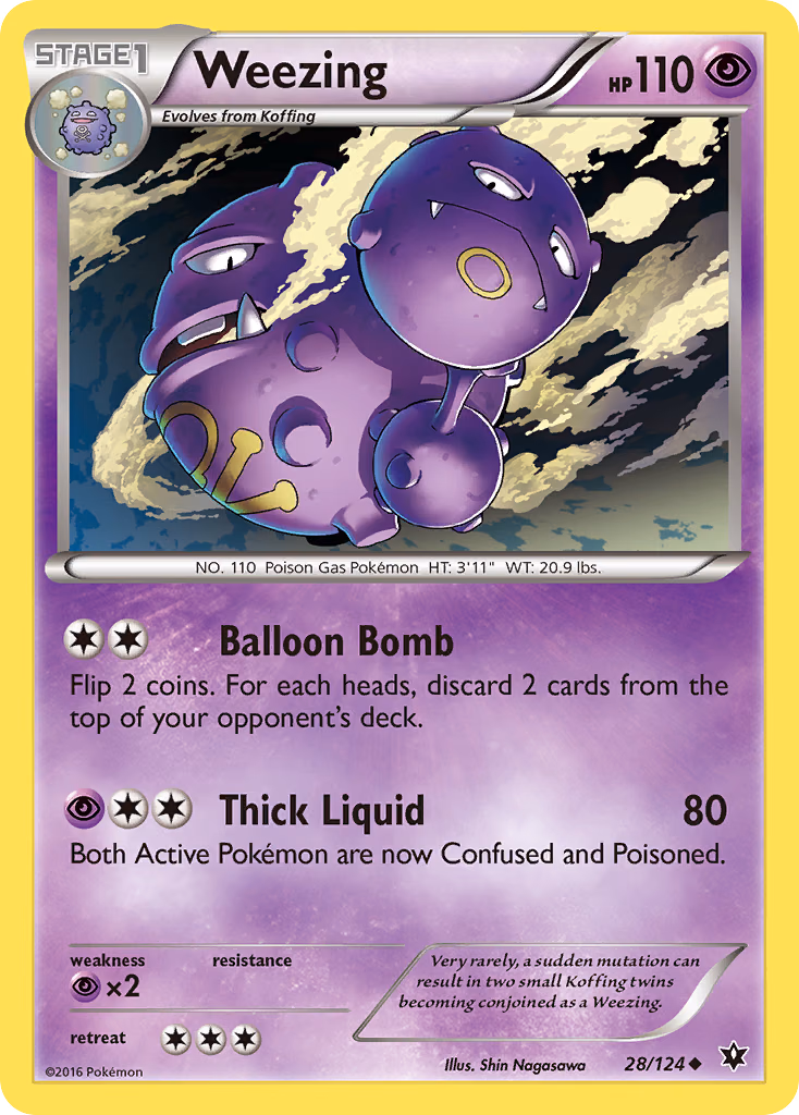 Weezing Pokemon card (28/124, Fates Collide)