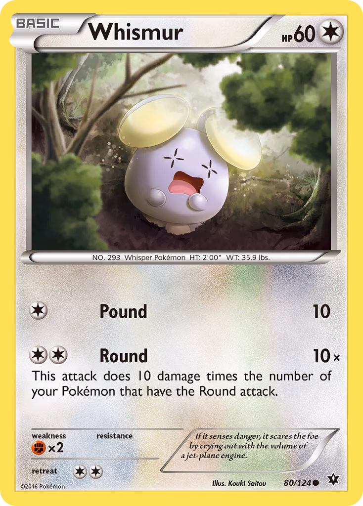 Whismur Pokemon card (80/124, Fates Collide)
