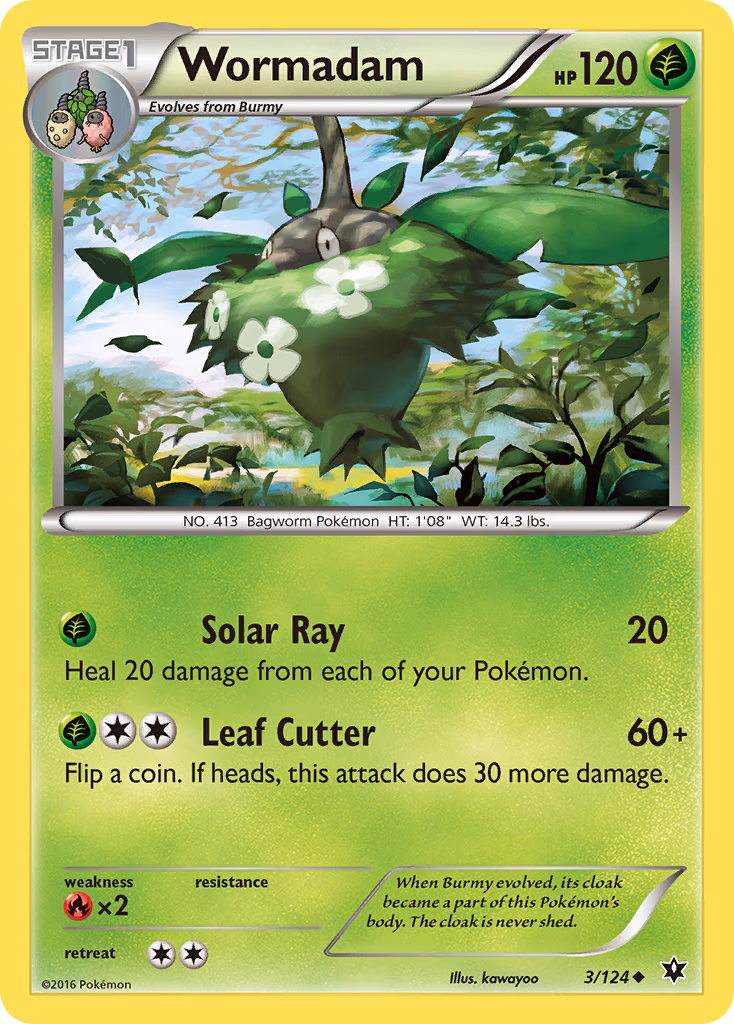 Wormadam Pokemon card (3/124, Fates Collide)