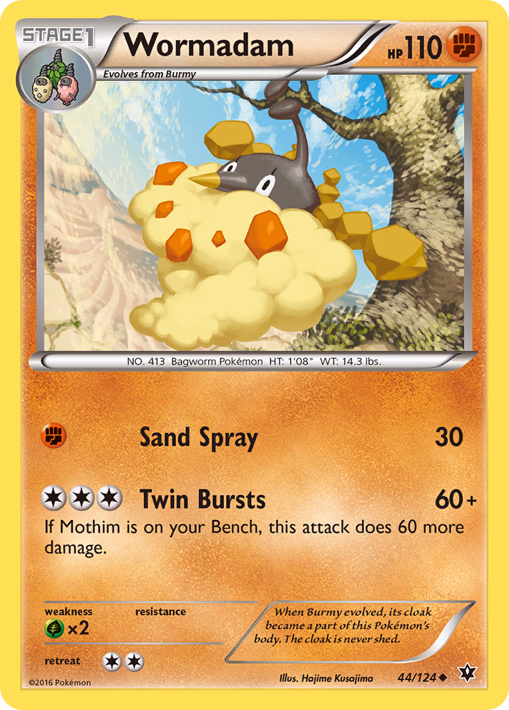 Wormadam Pokemon card (44/124, Fates Collide)