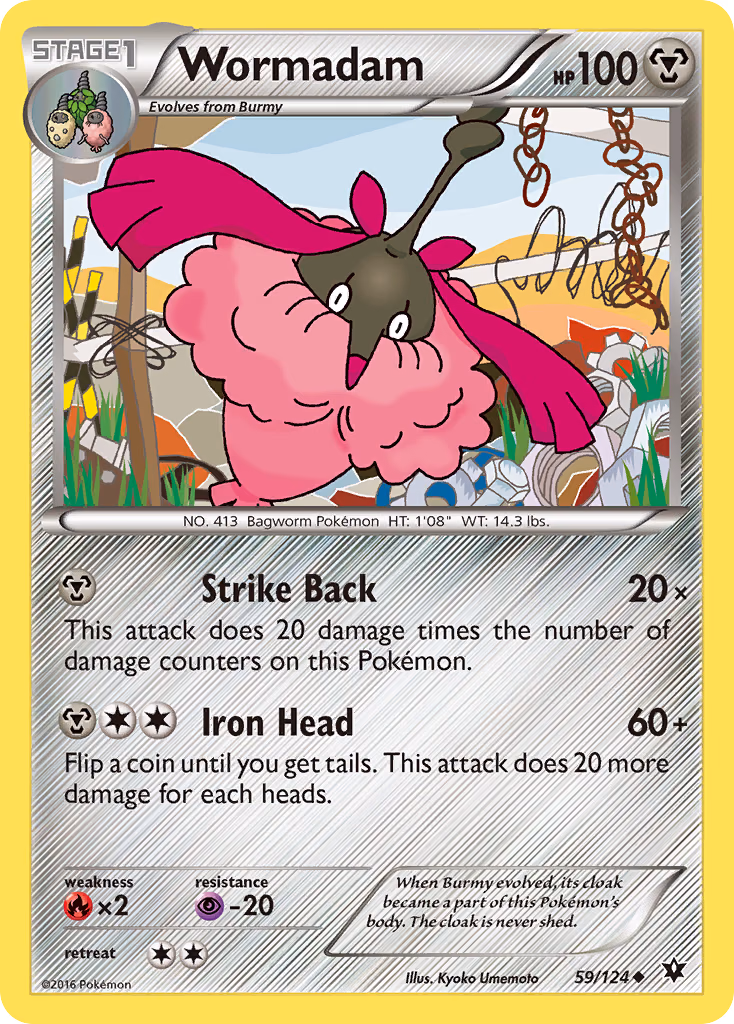 Wormadam Pokemon card (59/124, Fates Collide)