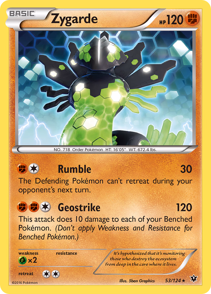Zygarde Pokemon card (53/124, Fates Collide)