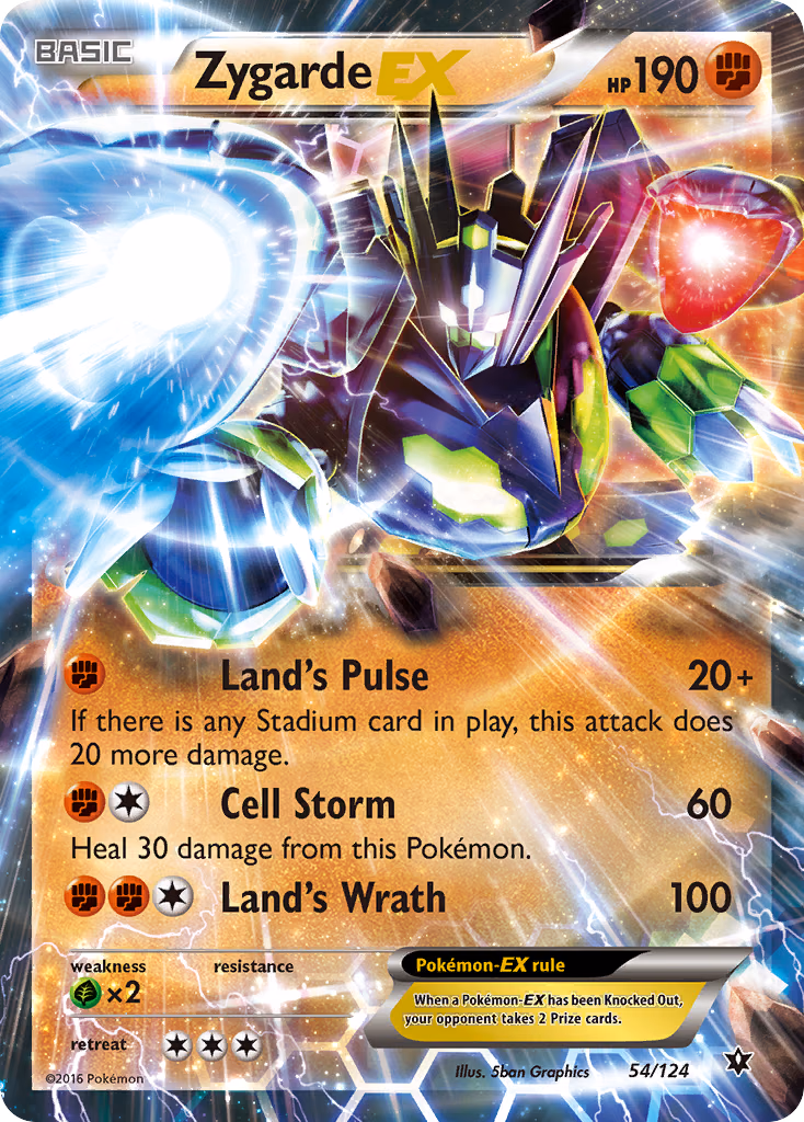 Zygarde-EX Pokemon card (54/124, Fates Collide)