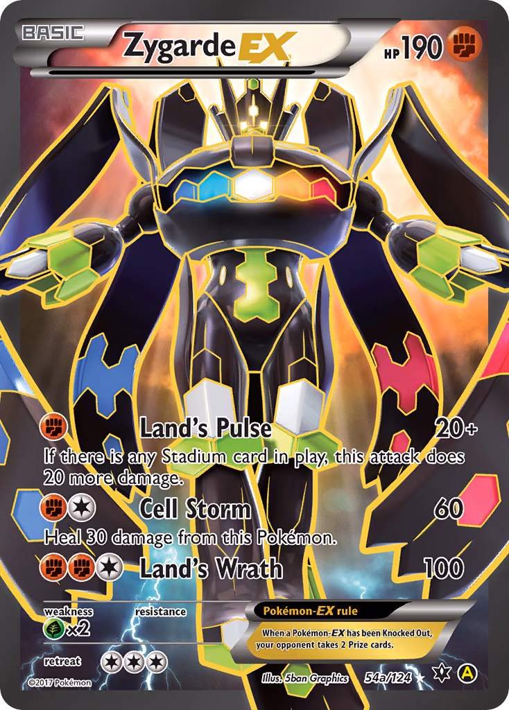 Zygarde-EX Pokemon card (54a/124, Fates Collide)