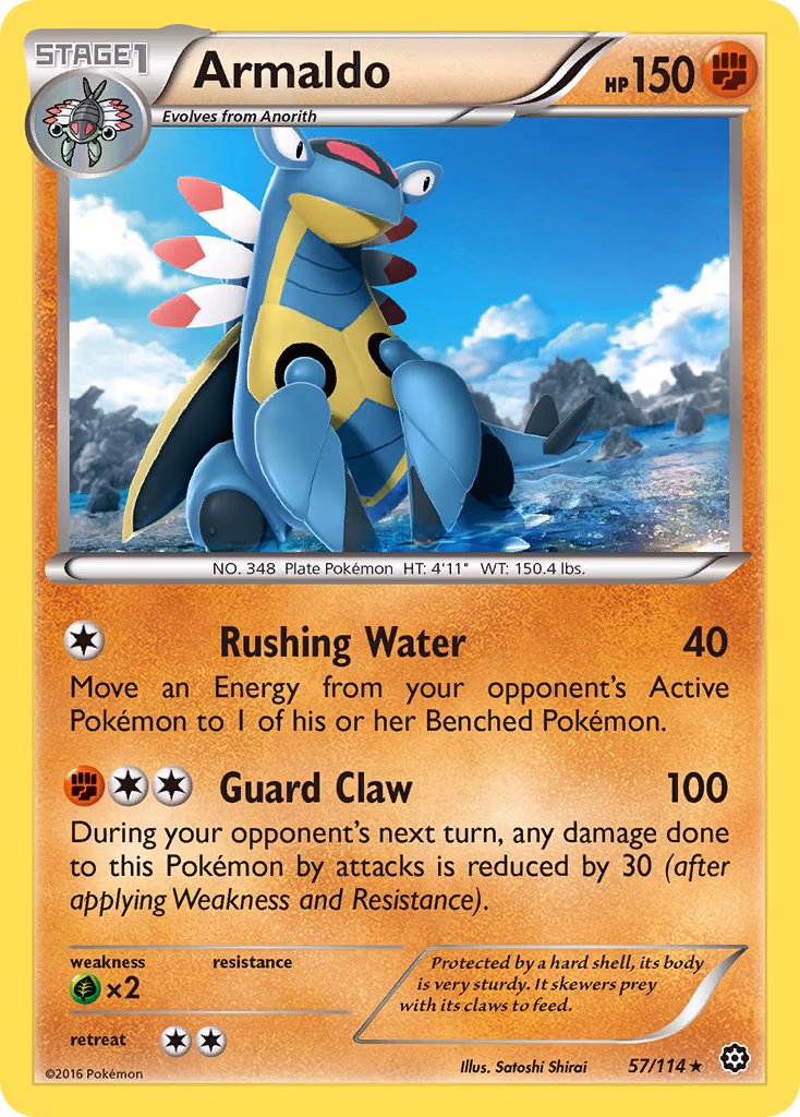 Armaldo Pokemon card (57/114, Steam Siege)