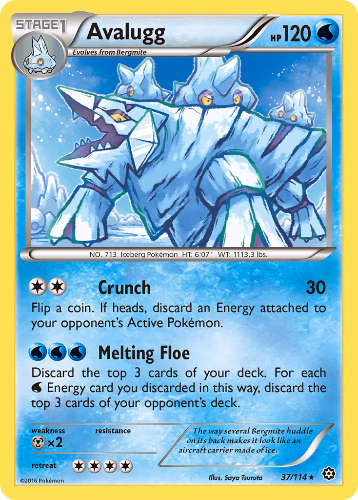 Avalugg Pokemon card (37/114, Steam Siege)