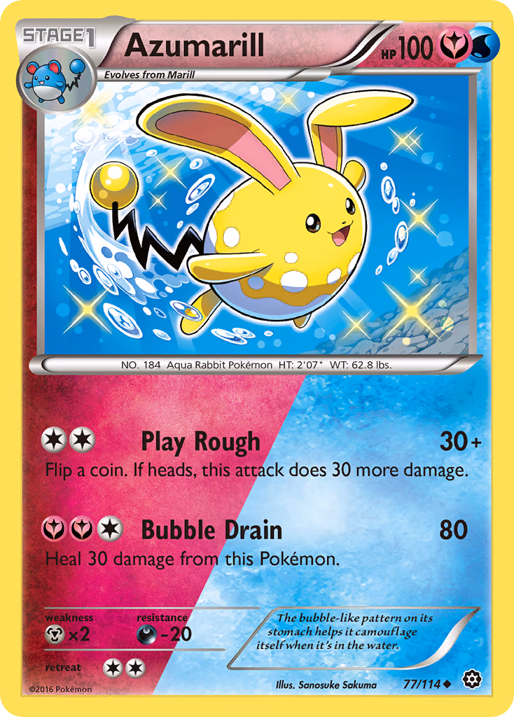 Azumarill Pokemon card (77/114, Steam Siege)